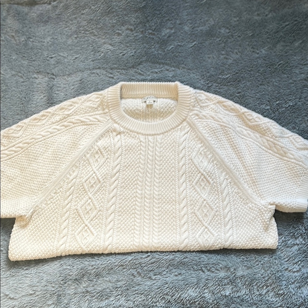J. Crew Cream Cable Knit Sweater
